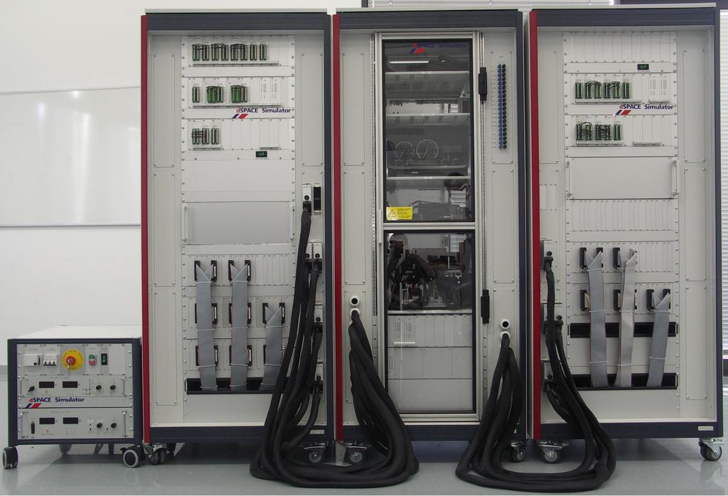 10 HIL simulator Figure 3.1. dspace HIL simulator PT at Scania. From the left: Power supply, Simulator rack 1, ECU Rack, Simulator rack 2.