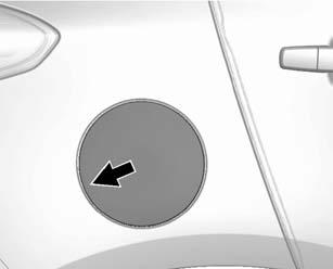 9-42 Driving and Operating To open the fuel door, push the rearward center edge in and release and it will open. To remove the fuel cap, turn it slowly counterclockwise.