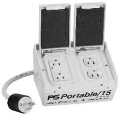 Portables & n Handles up to four loads. n Open neutral protection. housing. n Optional Turnlok plugs and connectors prevent accidental disconnection.