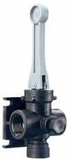TeeJet Valves Manual Control Valve Molded of corrosion resistant polypropylene Maximum pressure 150 PSI Molded in mounting flange ¾" inlet ½" outlet 12.