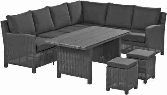 2 stools, 1 table) incl. cushion and protective cover 01 033 31-4600 PALMA Corner Set olive-grey 458777 208 x 247 x 84 1 0103331-4600 cushion colour olive-grey Units p.