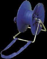 REELS MADE IN GERMANY WZ 300 Large plastic reel, blue, with metal holder/stand and neck strip, with