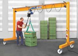 cranes, monorail trolley tracks, electric wire rope and chain hoists, a wide variety of components and, last