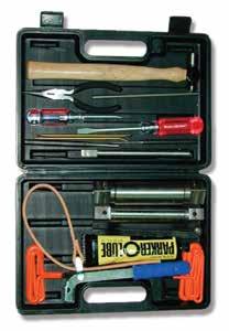 Tools include: - Hammer - Pliers - Open Face Spanner - Strap rench - O-Ring Lubricant - 2 O-Ring Tools - 2 Screw Drivers - 2 Punches - 3 Swivel Adapter Tools - 8 Hex renches - 1 Retaining Pin Removal