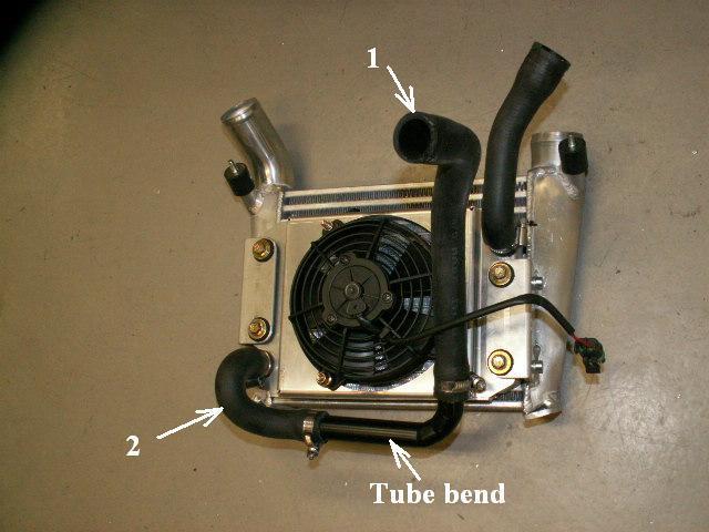 Install the water cooler / fan to the intercooler like the picture.