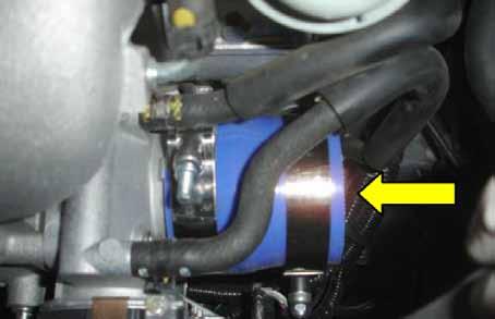 9. Now place the straight reducer on the throttle body with the large end on the throttle body.