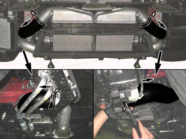 (8) Remove the P/S Oil Cooler mounting bolts, and let the