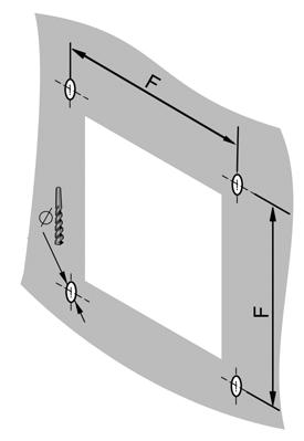 11 Cut ut dri i g di e si s 11 Cut ut dri i g di e si s T2 B2 te From a certain wall thickness, a slightly larger cut-out is required (see the enclosed drilling template). T1 B1 Fig.