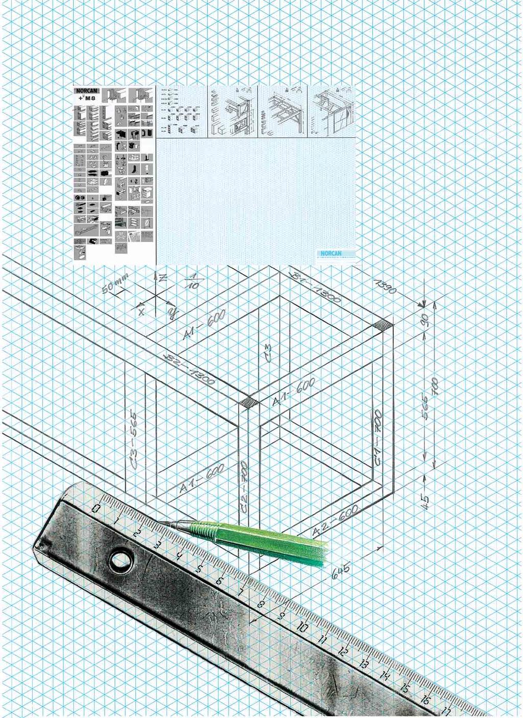 isometric paper Isometric drawings of NORCAN structures give an excellent impression of the project with easily readable dimensions.