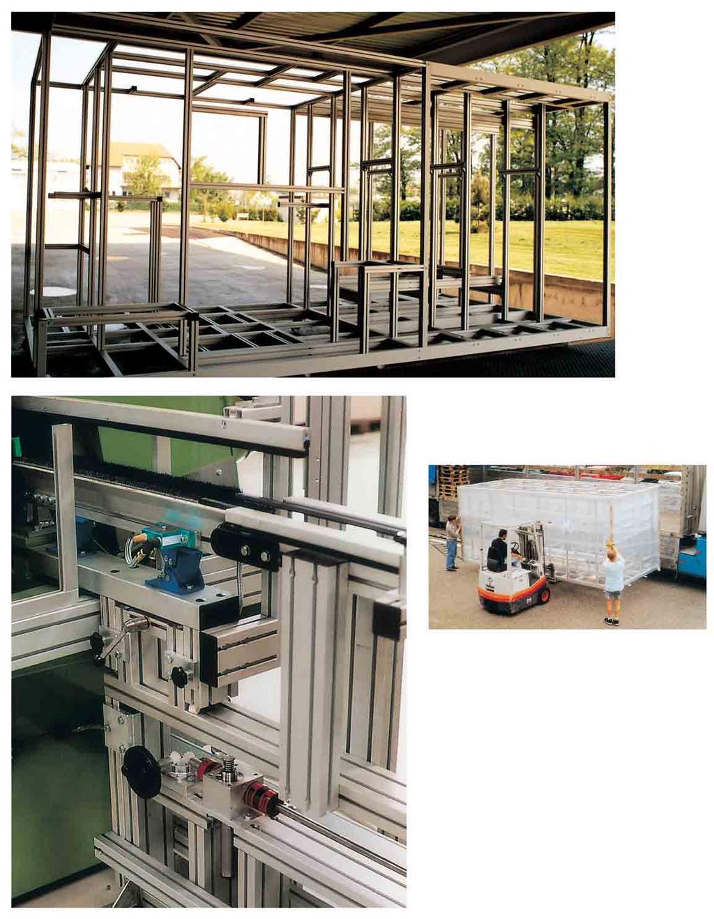 application examples Large machine frame : The judicious use of closed and half closed profiles resulted in a