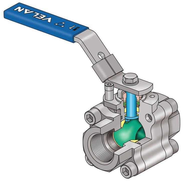 VELAN VTP-000 DESIGN FEATURES Stainless steel handle with locking device (standard) Modified PTFE seat (standard) l Reduces cold flow l % lower void content l % less deformation under load l Smoother