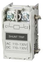 voltage release conditions. The contact opens when the circuit breaker is reset. The shunt release opens the breaker in response to an externally voltage signal. Range of operational voltage: 0.7 1.
