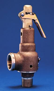 Bronze safety valves to ASM section I and VIII, steam, V and UV ; section VIII, air/gas, UV National Board certified including models to ASM section IV, steam V.