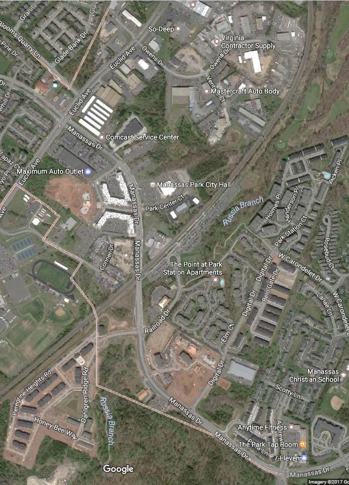 TRAFFIC ANALYSIS Analysis at three intersections along Manassas Drive Key Considerations: Parking will be in two locations helping distribute the traffic to Park Center Court and Railroad Drive In