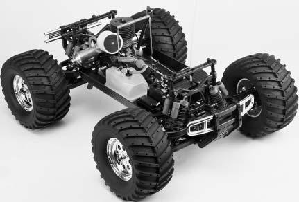 1/8 4WD NITRO MONSTER TRUCK Features High power and reliable.21 size engine that has two different starting methods (pull start and hex shaft start).
