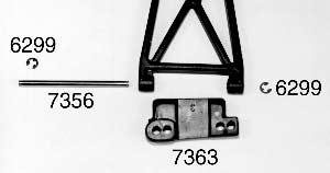94 will remind you which is the left suspension arm), align the pin hole in the left rear mount with the inner pin holes of the left rear suspension arm.