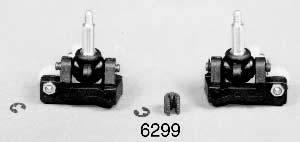 The parts should push together with your fingers, if they do not, then you may fit a 1/4" nut driver over the threaded end of the axle, and then push the axle into the steering block (step 3).