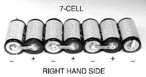 188 & 189 show braid and pin locations for both sides of a six cell battery pack. Figs. 190 & 190 show both sides of a seven cell battery pack. Fig. 191 Fig.