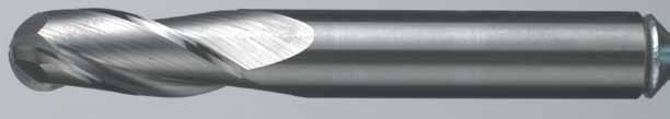General Purpose End Mills 155-34 Series 3 Flute Ball Nose End Mill 3 flute, solid carbide, single end, standard length, ball nose, straight shank, 30 right hand helix, centre cutting.