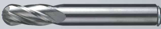 General Purpose End Mills 155-44 Series 4 Flute Ball Nose End Mill 4 flute, solid carbide, single end, standard length, ball nose, straight shank, 30 right hand helix, centre cutting.