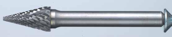 Carbide Burrs Pointed Cone CUTTER INCL OF CUT ANGLE 3mm 10mm 38mm 12 1/8 3/8 1-1/2 12 3mm 8mm 38mm 14 1/8 7/16 1-1/2 14 3mm 16mm 38mm 7 1/8 5/8 1-1/2 7 3/16 1/2 1-1/2 7 1/4 1/2 1-7/8 22 6mm 13mm 51mm
