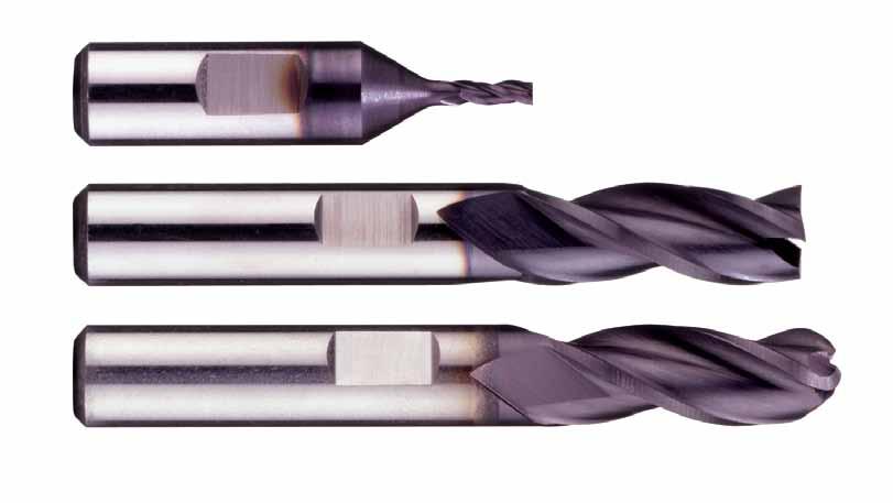General Purpose 3002 Series Disposable High Performance End Mills 3 flute HSS Co End Mills, Stub and Long Series, Square End or Ball Nose. Available both uncoated and AITiN coated.