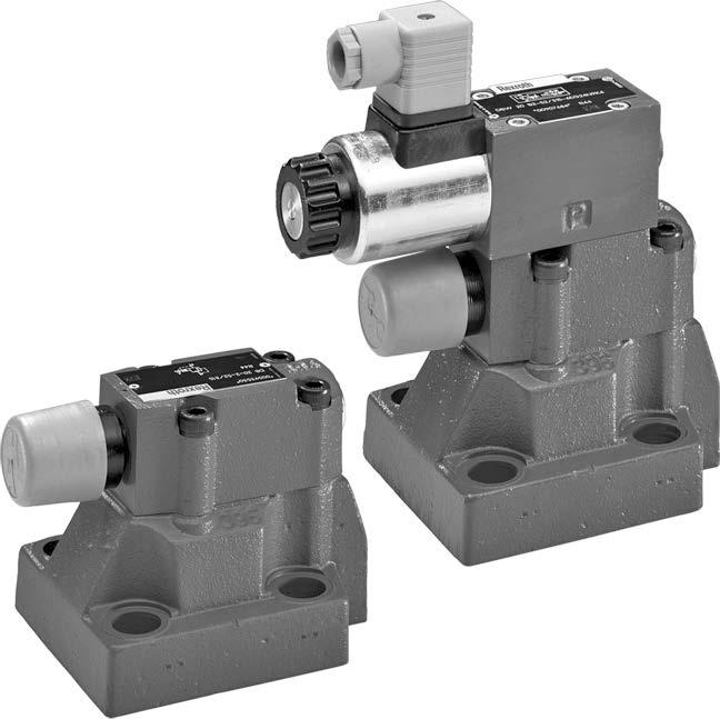 ressure relief valve, pilot-operated ype D and DW RE 580 Edition: 017-0 Replaces: 016-1 Size 10 Component series 5 Maximum operating pressure 50 bar Maximum flow 650 l/min H6088+H6089 Features For