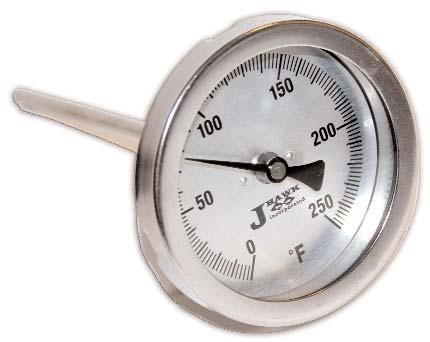 Back Connected Bi-Metal Thermometers Model 300 3 Diameter Head with Calibrator Model 500 5 Diameter Head with Calibrator Features Type 304 stainless steel All welded construction Easy to calibrate