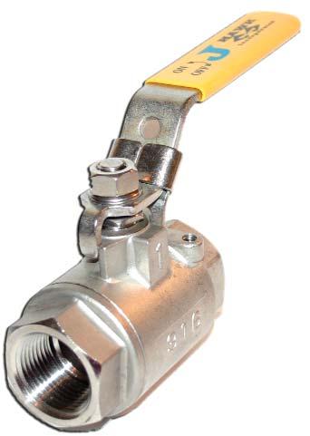 2 Piece Full Port Ball Valves Screwed End V-2 Features Pipe thread in accordance with ANSI B2.