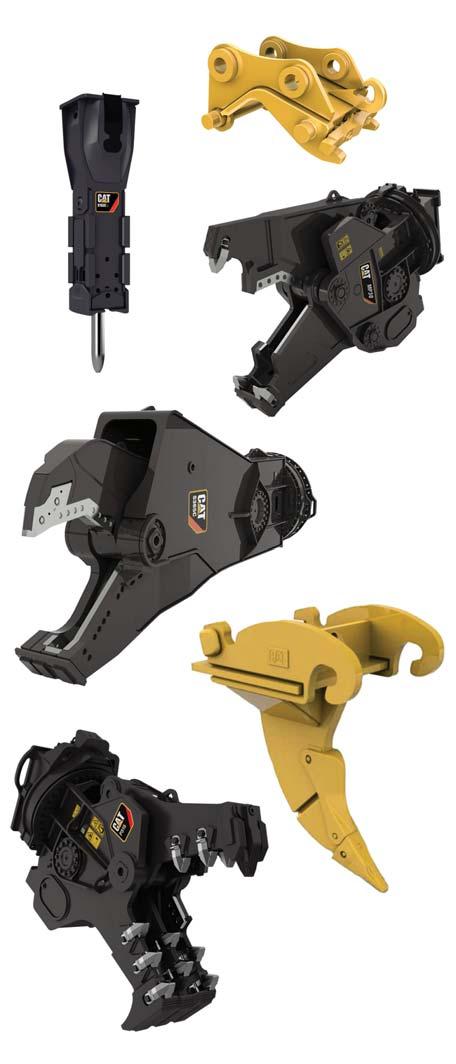 1 Change Jobs Quickly Cat quick coupler brings the ability to quickly change attachments and switch from job to job.