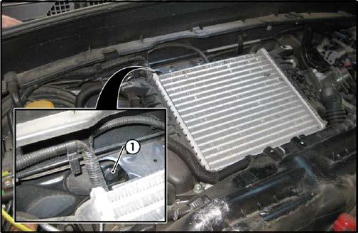 2. Remove the vehicle grommet (1) located on the LHS of the