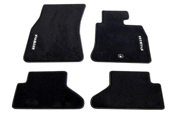 Accessories exclusive floormat set for 6series BMW Coupe E63 including M6 lefthand drive vehicles in black with HAMANN logo in silver OrderNo.