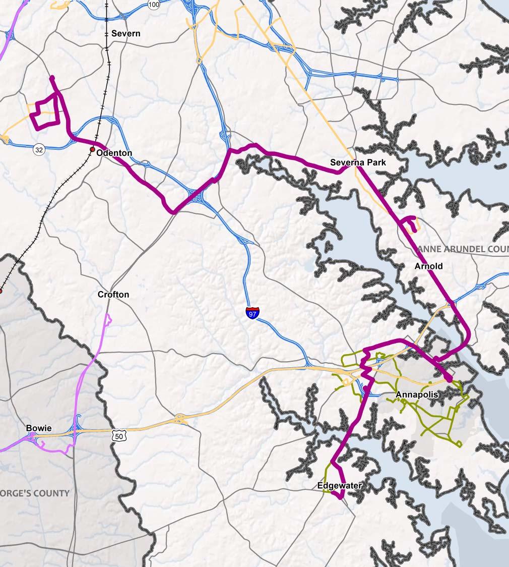 Phase 4 New Fixed Route Anne Arundel Community College Severn NSA Improvements to County