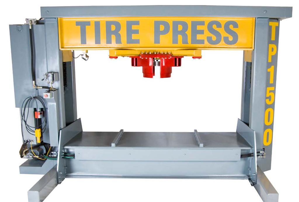 SuperPress Tire Press Centres Optional product features and benefits: Lifting bars available for added safety Jib crane with hoist available for added safety Press molded tool cabinets available for