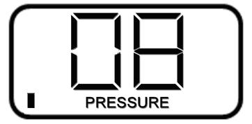 Press OVR four times. The LCD displays the branch pressure in PSI along with PRESSURE indicator. The display shows --" if the motor is in motion when trying to access branch pressure.