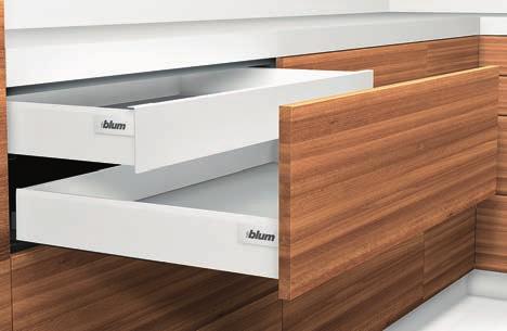 For D Height inner drawers with Boxcap soid sides or Boxcover with Frosted Gass, order drawer components, as pages 12 or 13, omitting the front fixing brackets ZSF.