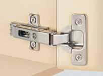 Concealed Hinges DUOMATIC Concealed hinge for door thicknesses up to 2 mm, opening angle 110 Cup dimensions Drilling dimensions for cup fixing, screw fixing Material: Steel cup and hinge arm Finish: