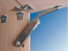 Flap Fittings Maxi 675, for flaps made of wood or with aluminium frame Model variants/mounting options For one-piece flaps made of wood or with aluminium frame, with handle Locks the flap reliably in
