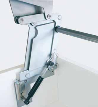 with locking lever pivoted into position Material: Steel Finish: White RAL 9006 Installation: Screw fixing into predrilled holes with 2 mm grid Capacity: 5 kg Table