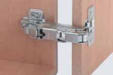 Concealed Hinges METALLAMAT A/SM Concealed hinge, opening angle 175 Material: Steel cup and hinge arm Finish: Nickel plated For door thickness: 16 22 mm Fixing door to carcase: Slide on system