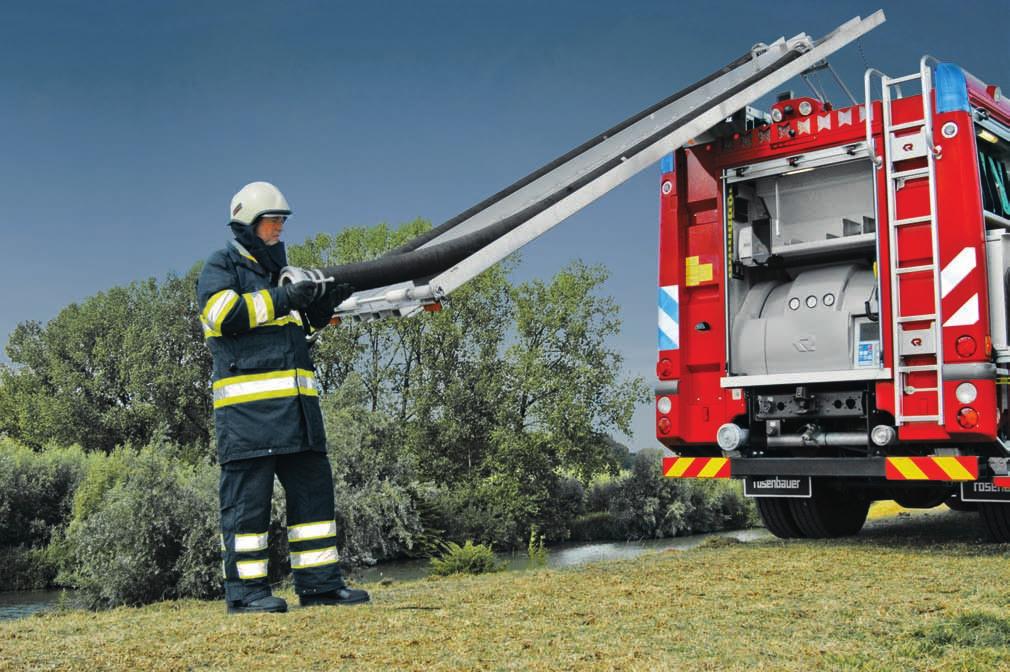 Rosenbauer COMFORT ladder lowering system The Comfort 150 ladder lowering system with electrical drive and push button control The functional principles of the