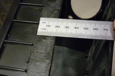6. Using a die grinder, flatten ribs 20mm