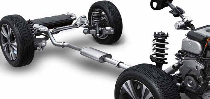 Independent MacPherson strut suspension at the front combined with