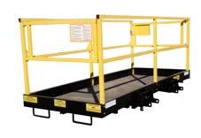 These platforms feature a 2 piece integral mast protection screen which is required with straight mast lift trucks.