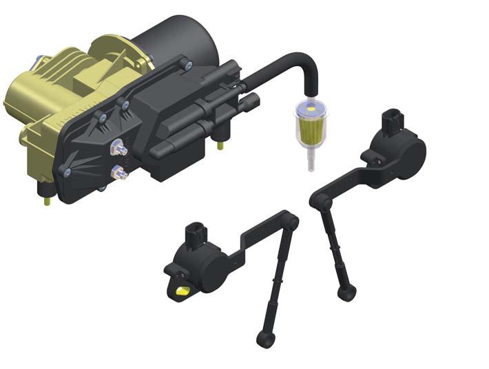 Option 4 (ASU with Two Height Sensors) AVAILABLE FOR A LIMITED RANGE OF VEHICLES See page 14 54 for the possibilities Automatic levelling system comprising of Electric motor-driven air compressor