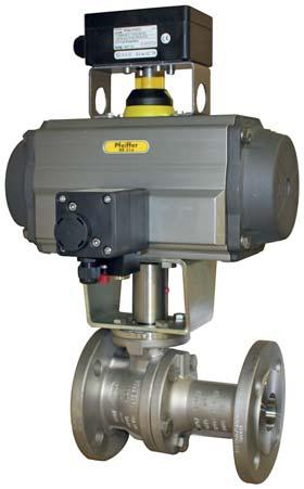 pneumatic quarter-turn actuator, lever or gear-operated actuator.