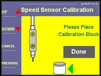 Calibrating the SPEED SENSOR This procedure is necessary prior to the first time use of the instrument It is NOT necessary to calibrate the Speed Sensor before each experiment or when the tip is