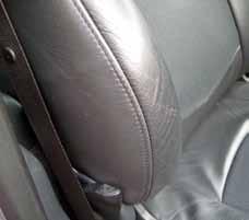 Scuffs are common on the side bolsters of the supportive sports seats.
