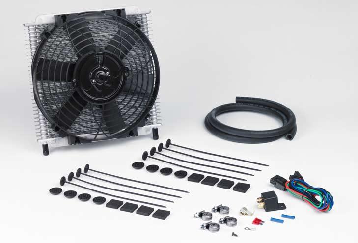Transmission Oil Coolers Part #691 Hydra-Cool 30-plate Transmission Oil Cooler/Fan Combo Kit Note: Hydra-Cool Transmission Coolers are suitable for all vehicles Enhance your automatic transmission