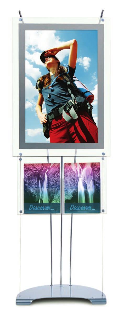 Vision Display Poster Holders can also be wall-mounted or suspended using stand-offs or cable tension kits.